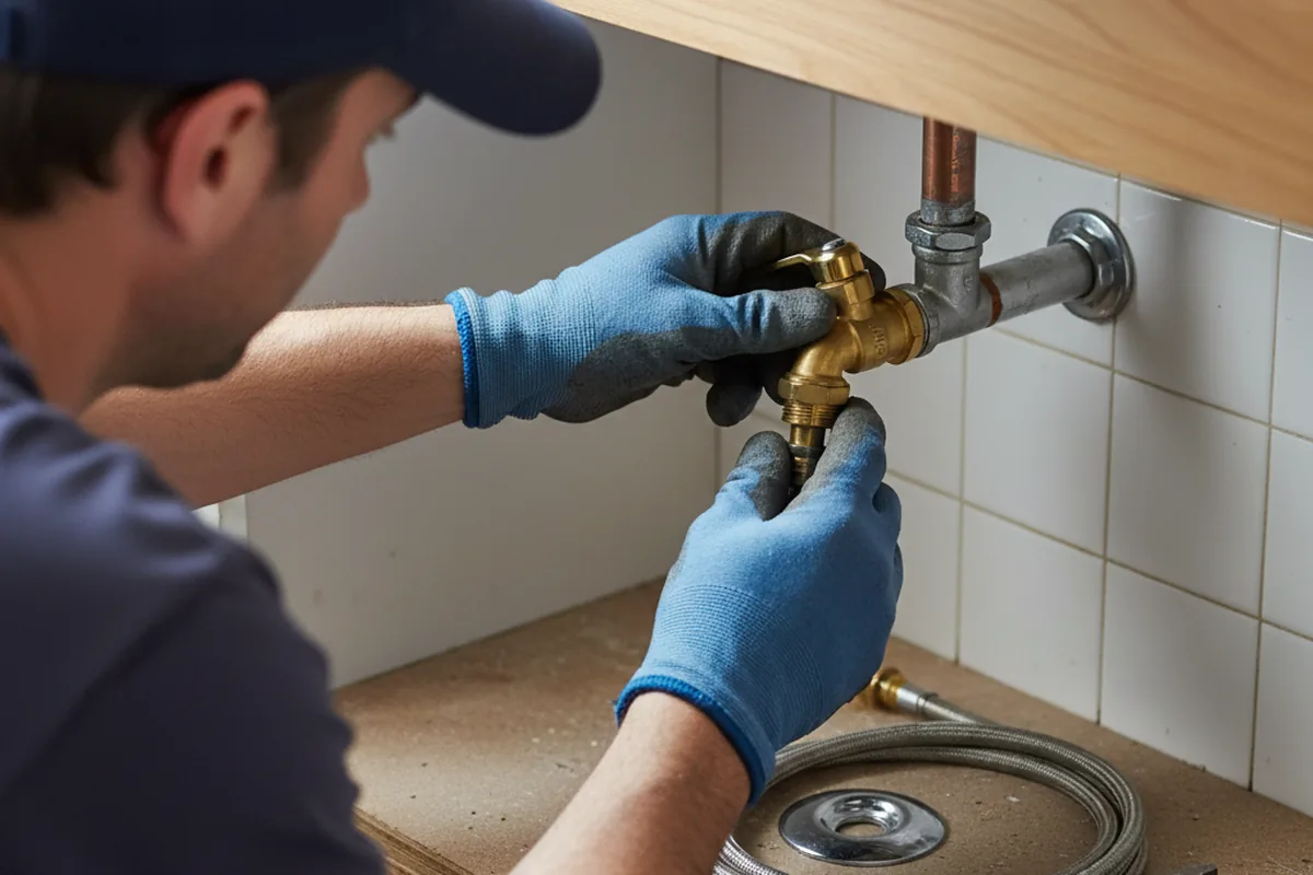 Shutoff valve and fitting work during Emergency Plumbing in Blairs